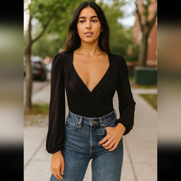 Free People Other - Free People Intimately  "In Your Arms" Black Bodysuit - Size M - NWT